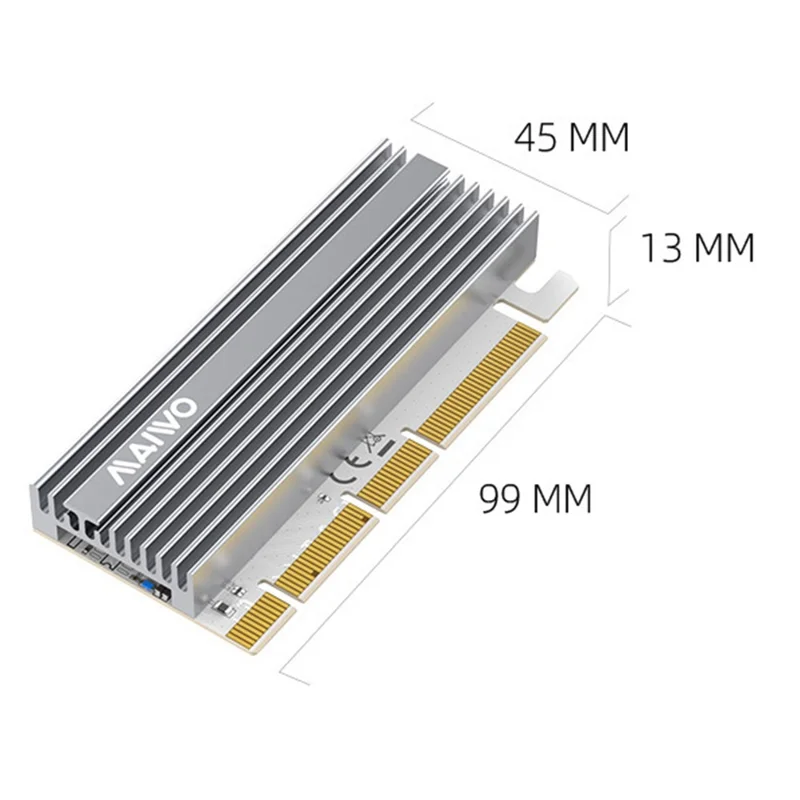 MAIWO KT058 NVME SSD Adapter Card PCIE X16 3.0 M.2 NVME Conversion Card with RGB Light