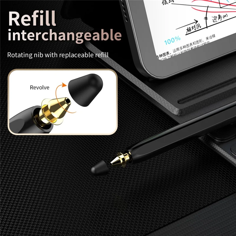 For Samsung Galaxy Z Fold7 5G Capacitive Pen Bluetooth-Compatible Digital Precision Input Writing Stylus - Black