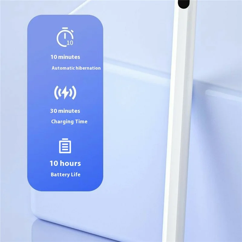 KHD-103 Für iPad (2018 - 2025) Magnetischer Aktiv-Stylus mit digitaler Anzeige und Handflächenerkennung - Weiß
