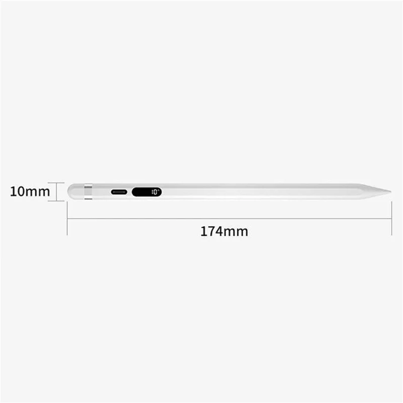 KHD-103 Für iPad (2018 - 2025) Magnetischer Aktiv-Stylus mit digitaler Anzeige und Handflächenerkennung - Weiß