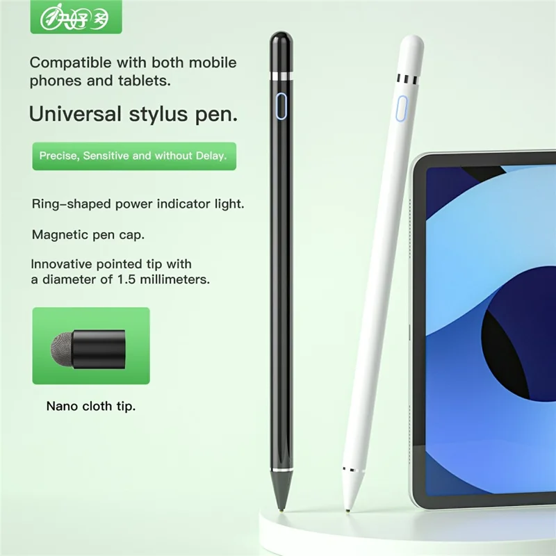 KHD-118 Universal Active Capacitive Stylus Pen Tablets Smartphones Touch Screen Writing Drawing Stylus - Black