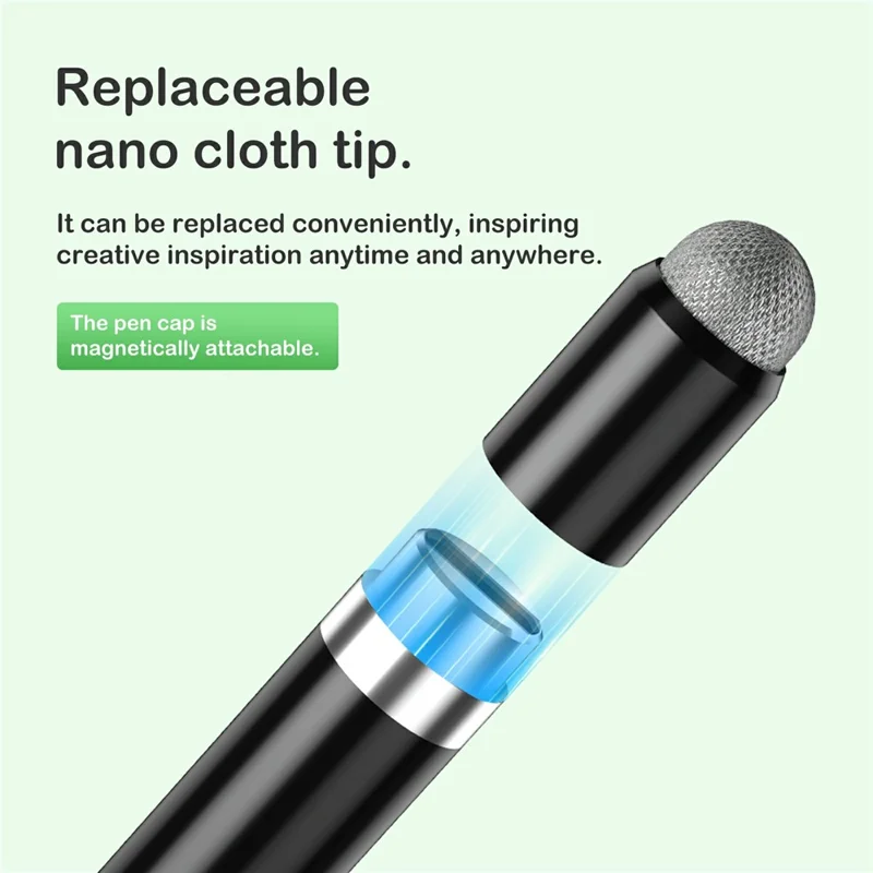 KHD-118 Universal Active Capacitive Stylus Pen Tablets Smartphones Touch Screen Writing Drawing Stylus - Black