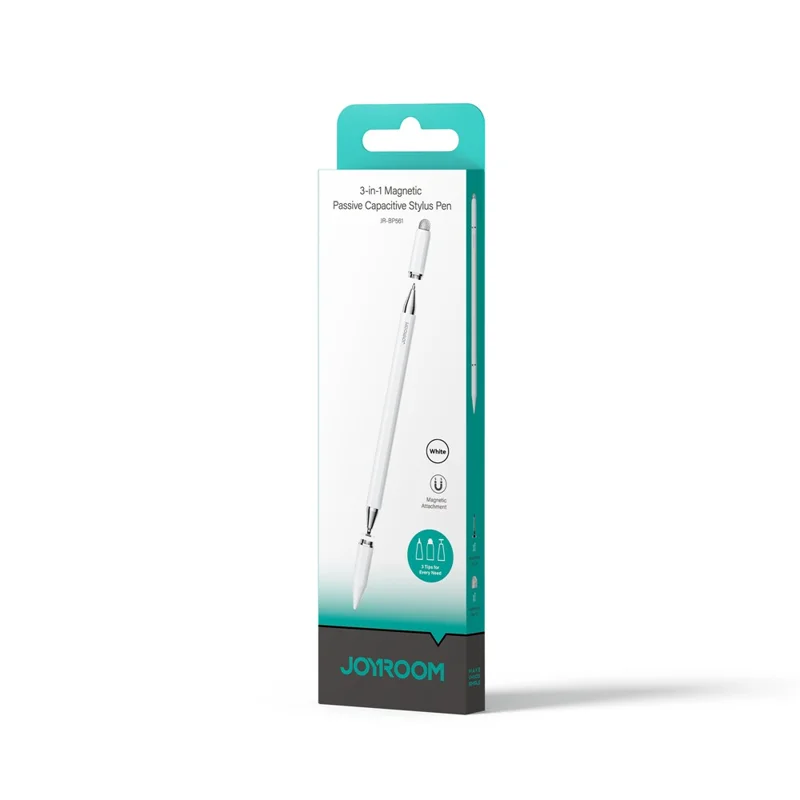 JOYROOM JR-BP561 Stylus Pen Passive 3-in-1 Magnetic Capacitive Pencil for Tablets Smartphones - White