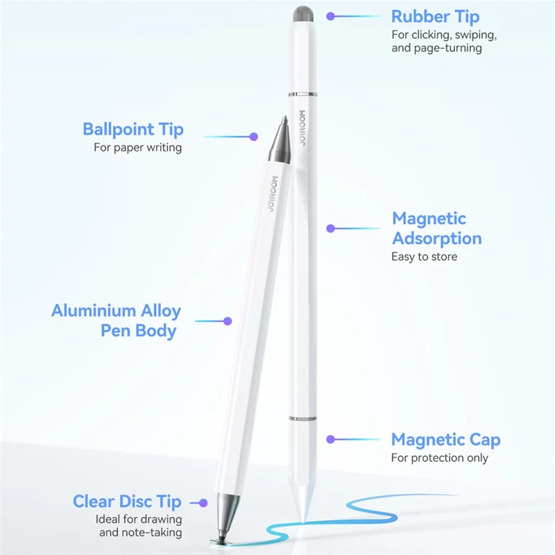 JOYROOM JR-BP561 Stylus Pen Passive 3-in-1 Magnetic Capacitive Pencil for Tablets Smartphones - White