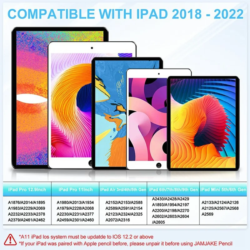 JD19-P For iPad (2018 and Later) Capacitive Stylus Pen Tablet Touch Screen Handwriting Pen