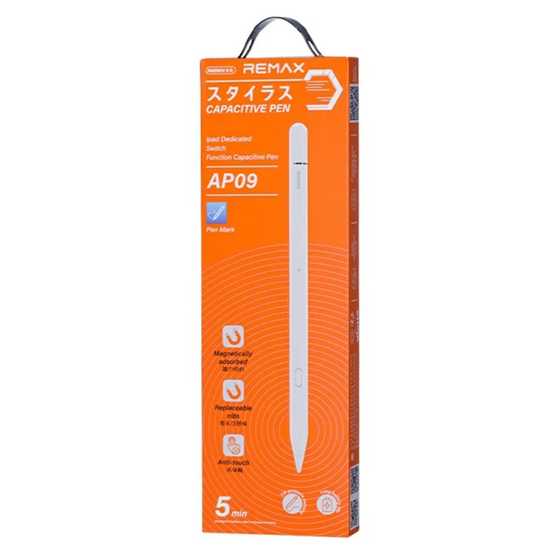 REMAX AP09 for iPad Smart Stylus Magnetic Attachment Tilt Sensitivity Palm Rejection Capacitive Pen - White