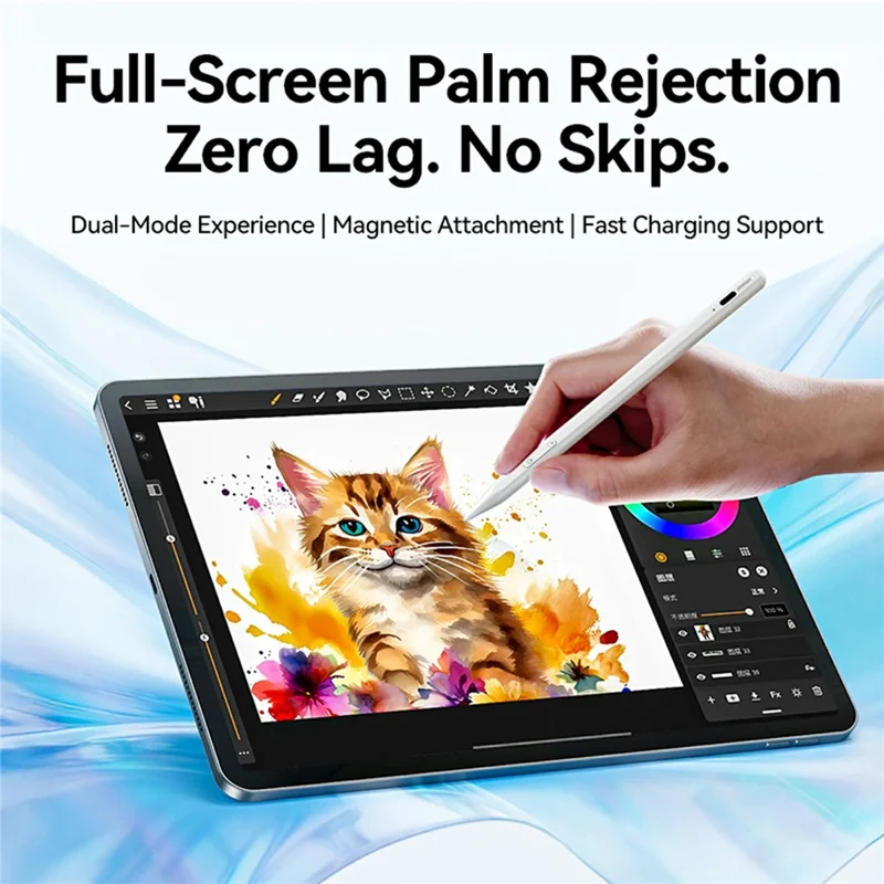 JOYROOM JR-K12 Pro Active Capacitive Stylus Pen Type-C Fast Charging Pencil with 2Pcs Tips - White