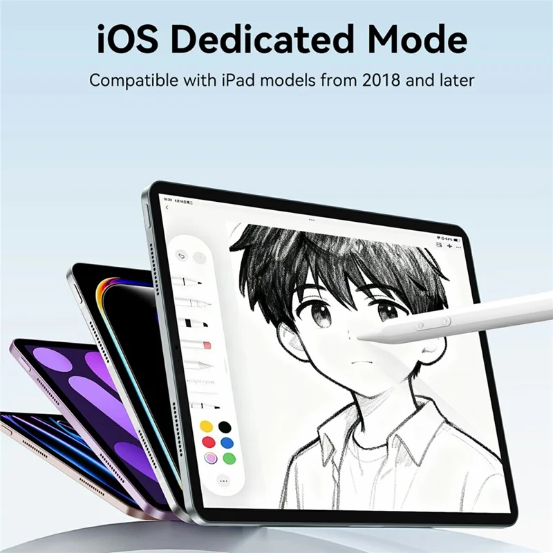 JOYROOM JR-K12 Pro Active Capacitive Stylus Pen Type-C Fast Charging Pencil with 2Pcs Tips - White