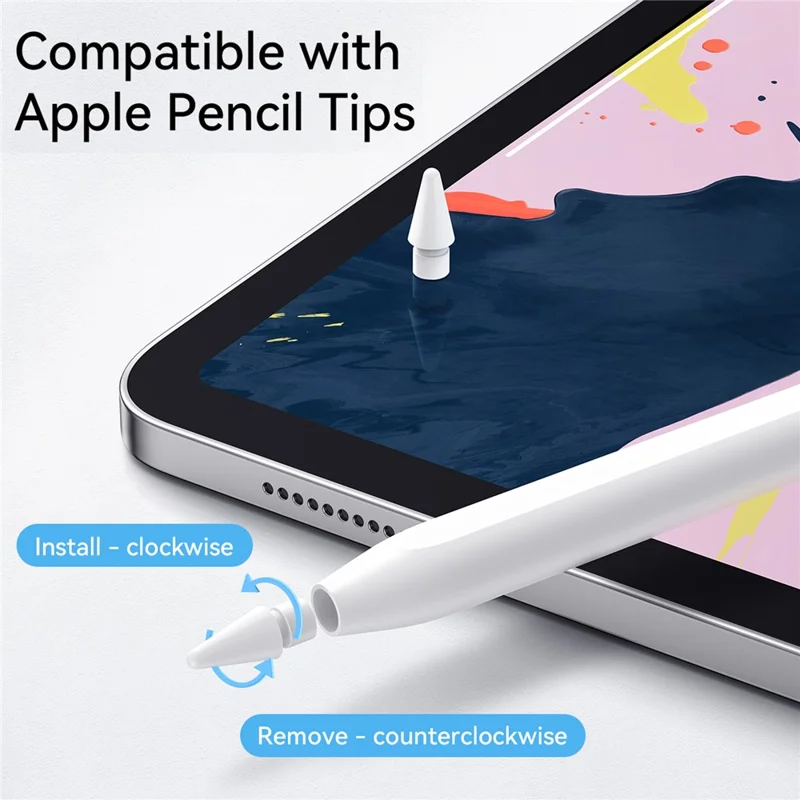 JOYROOM JR-X9S PRO Caneta Stylus Capacitiva Ativa com Carregamento Rápido Type-C e 2 Pontas - Branco