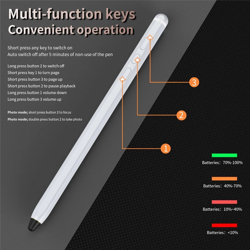 For Samsung Galaxy Z Fold8 Bluetooth-compatible Stylus Pen Magnetic Charging Capacitive Touchscreen Pen - White