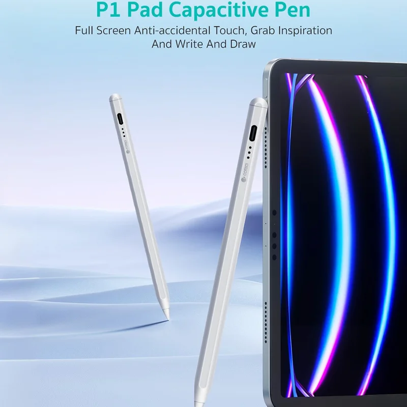 COTECI IP-013 Stylus Pen for iPad Type-C Fast Charging Anti-Accidental Touch Pencil - White