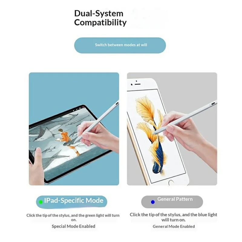 LD100 130mAh Dual Mode Capacitive Stylus Magnetic Anti-Mistouch Pen for iPad Android - White