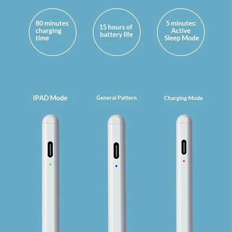 LD100 130mAh Dual Mode Capacitive Stylus Magnetic Anti-Mistouch Pen for iPad Android - White