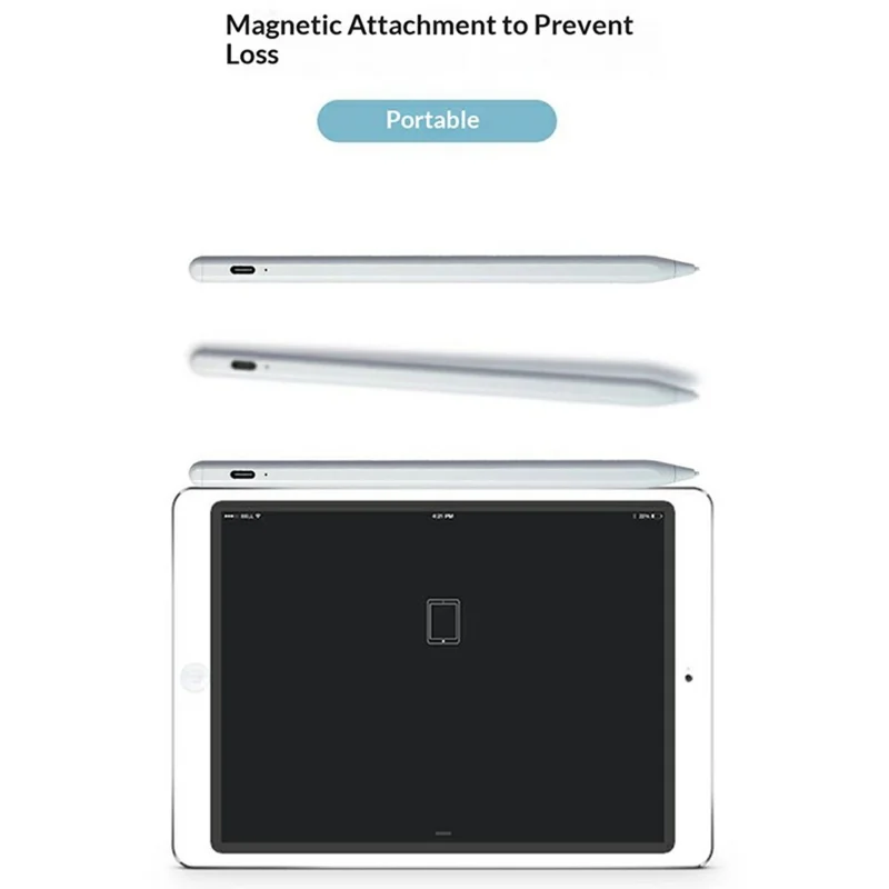 LD100 130mAh Dual Mode Capacitive Stylus Magnetic Anti-Mistouch Pen for iPad Android - White
