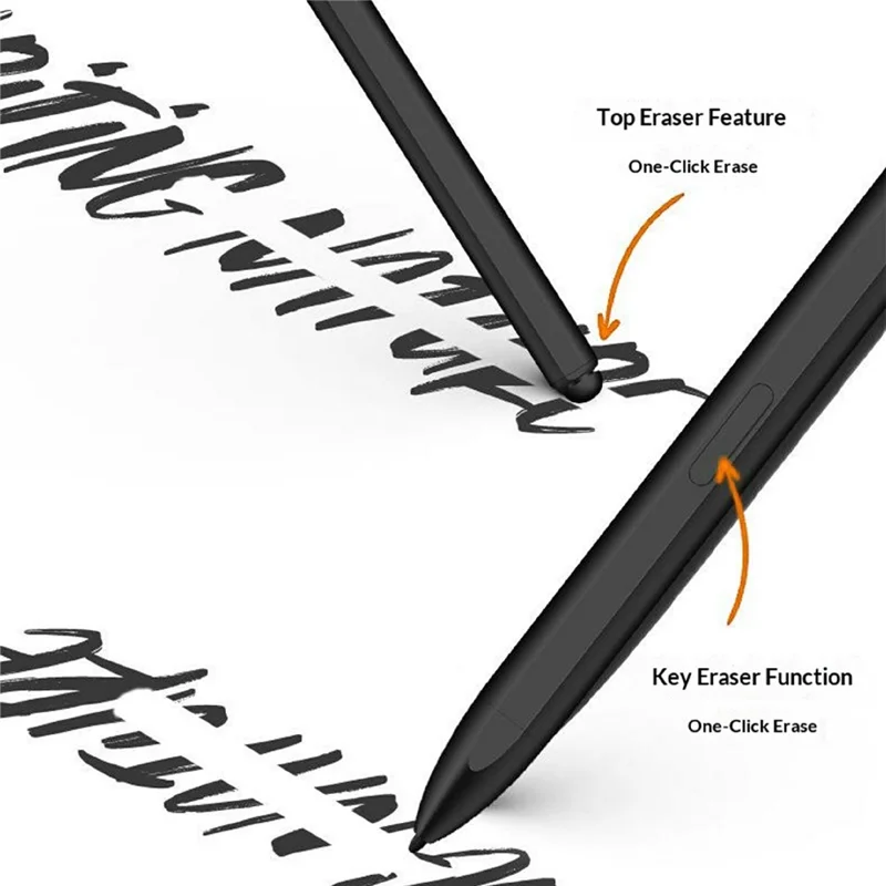 DC028 Electromagnetic Stylus 4096 Level Pressure Sensitive 0.5mm Fine Nib No-Charging Eraser Pen - Black