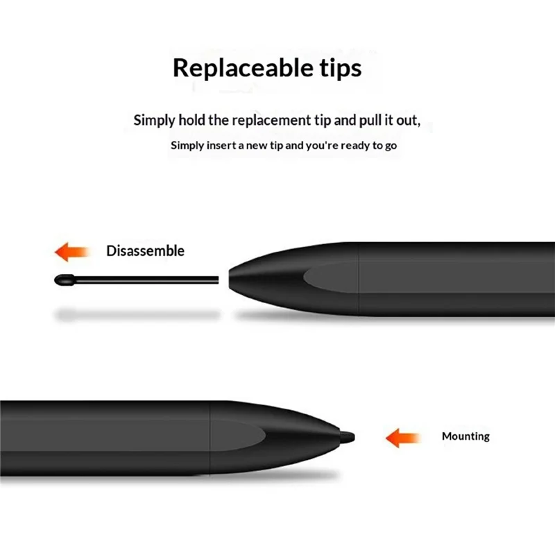 DC028 Electromagnetic Stylus 4096 Level Pressure Sensitive 0.5mm Fine Nib No-Charging Eraser Pen - Black