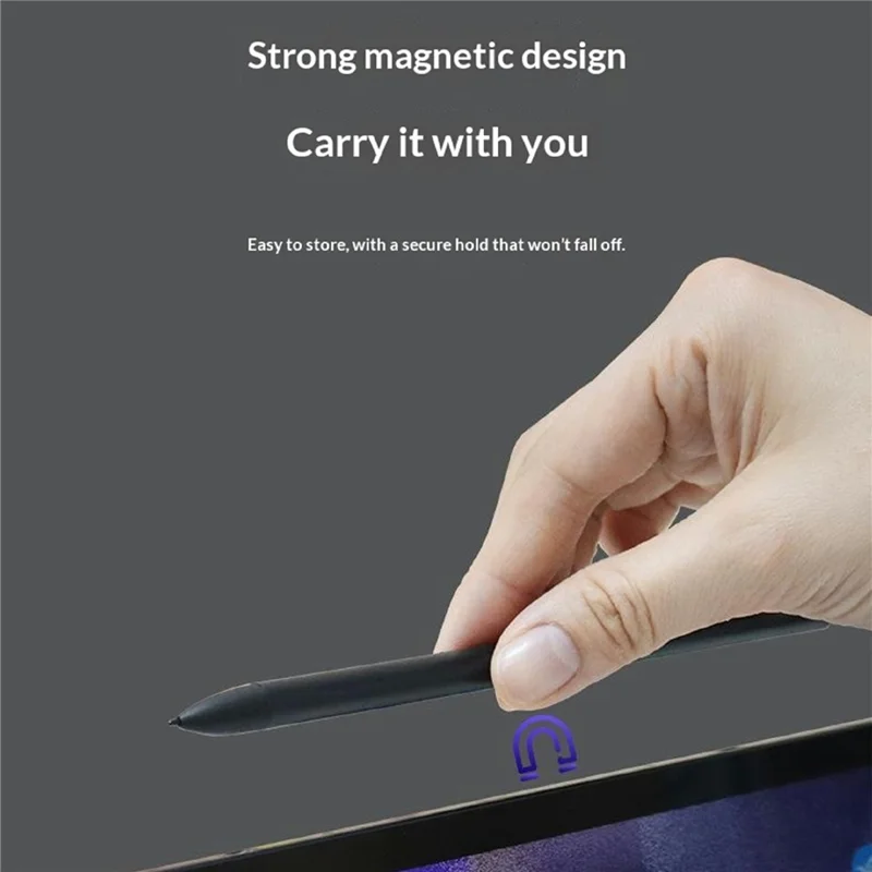 DC028 Electromagnetic Stylus 4096 Level Pressure Sensitive 0.5mm Fine Nib No-Charging Eraser Pen - Black