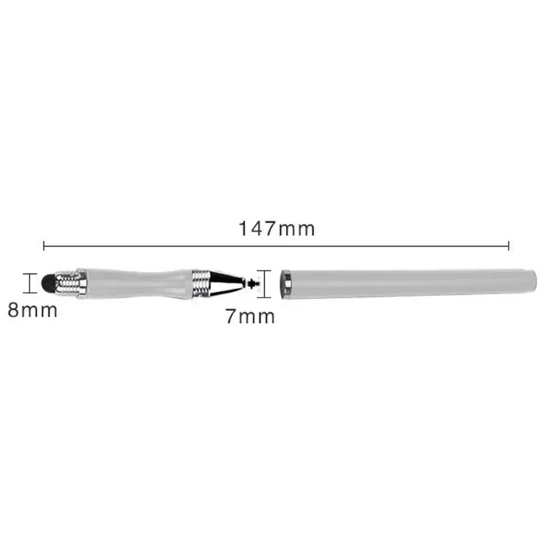 Capacitive Stylus Pen Double-head Fine Point Disc Stylus Touch Screen Pen for Tablet Smart Phone - Rose Gold