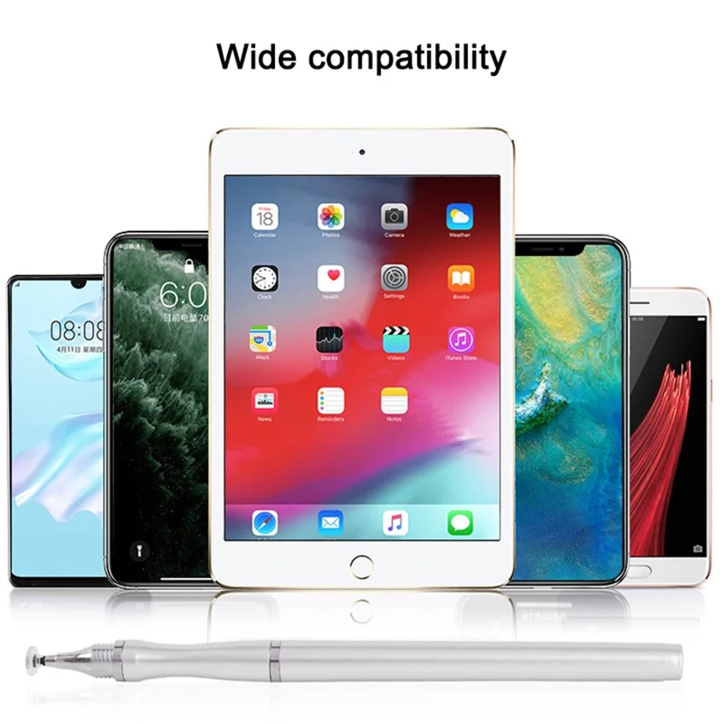 Capacitive Stylus Pen Double-head Fine Point Disc Stylus Touch Screen Pen for Tablet Smart Phone - Rose Gold