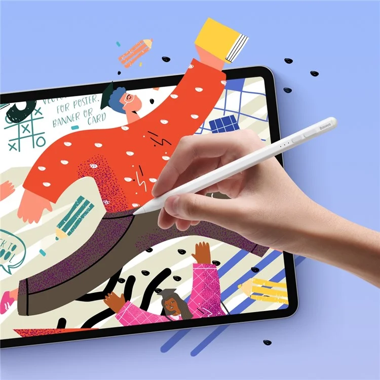 BASEUS Smooth Writing 2 Series Stylus with LED Indicator, Palm Rejection Stylus Pen with Nib, Type-C Cable (Active Palm-Rejection Version)