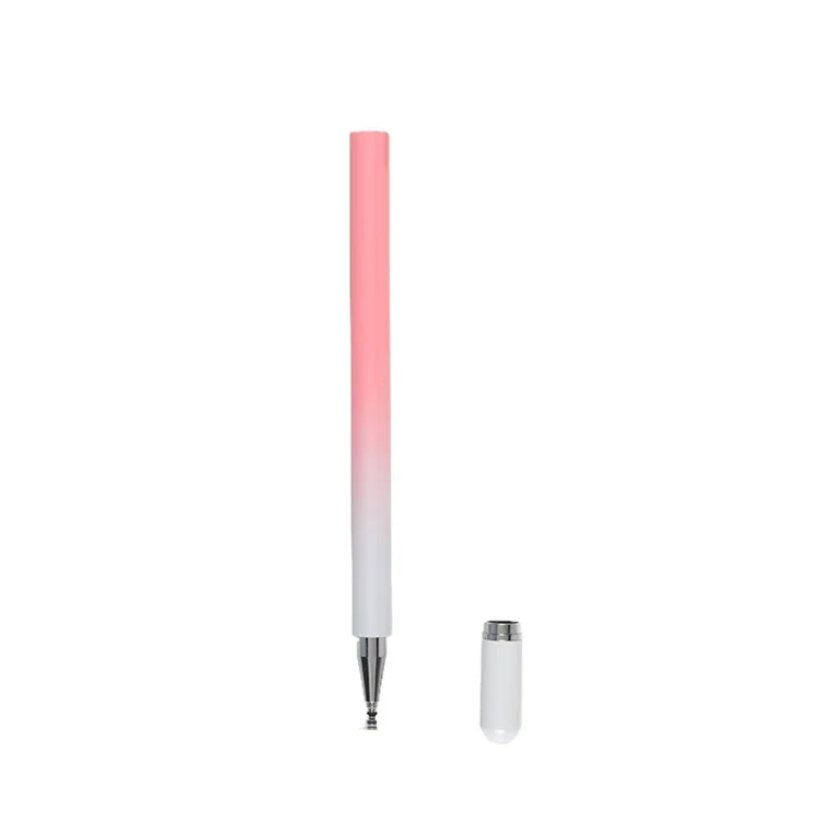 Gradient Passive Stylus for Phones / Tablets Touch Screens 2-in-1 High Precision Magnetic Disc Universal Stylus Pen - Pink