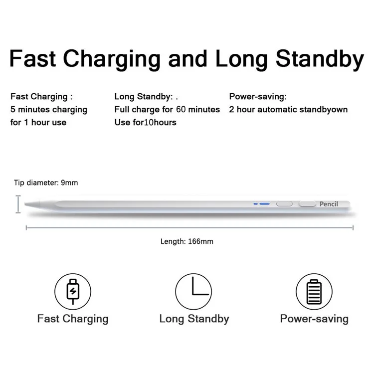 BP17-BL Tipo-C Bolígrafo Stylus Magnético Bluetooth Universal para Pantalla Táctil Capacitiva