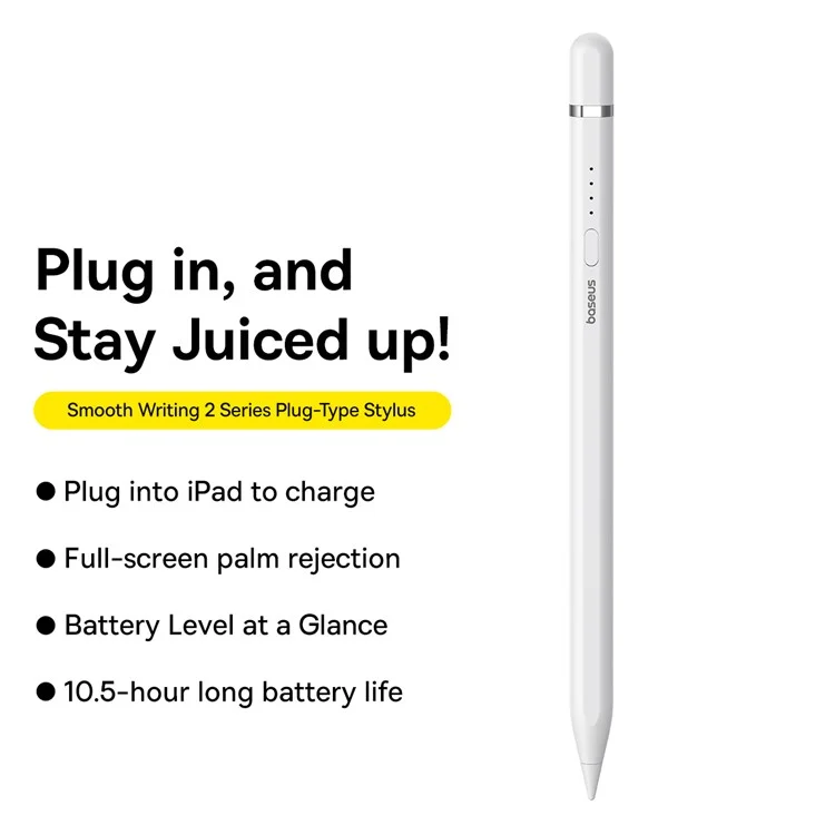 BASEUS Smooth Writing 2 Series Plug-In Type Charging Stylus Palm Rejection Pencil (iP Active Version)
