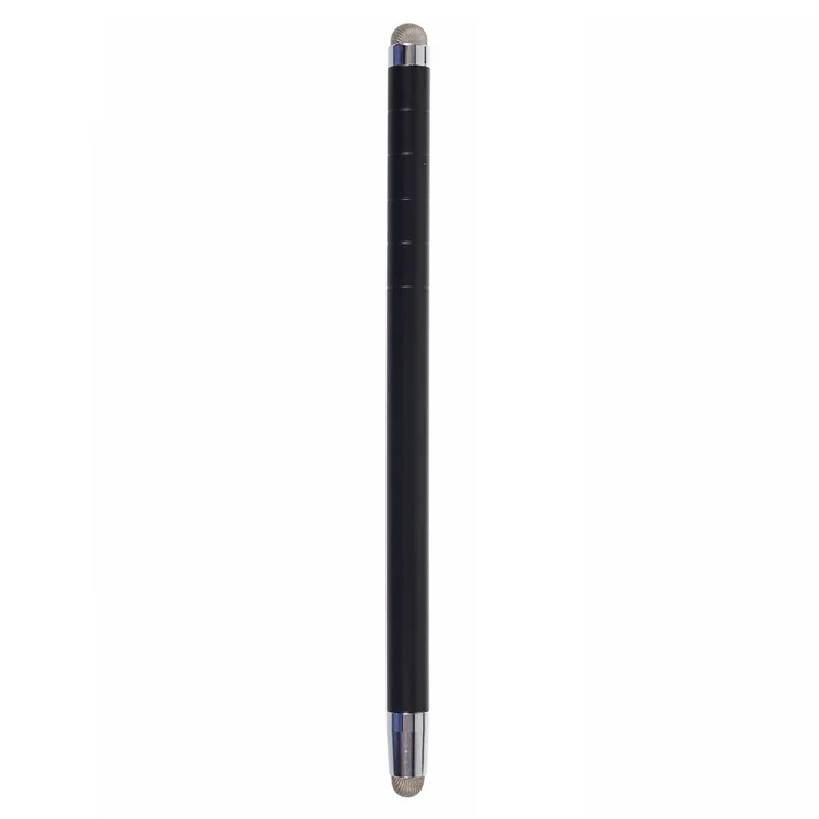 Dual Tips Retractable Passive Stylus Screen Touch Pen for Smooth Writing, Drawing - Black