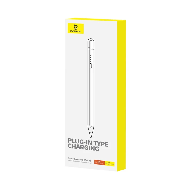 BASEUS Smooth Writing 2 Series Capacitive Stylus Plug-In Type Charging Touch Screen Pencil (Type-C Active Bluetooth-compatible Version) - White