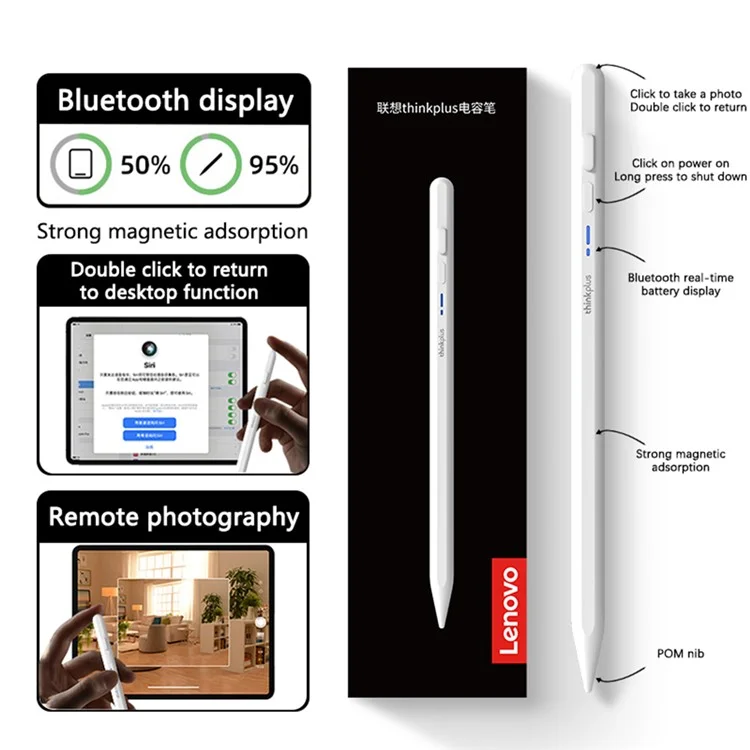 LENOVO Thinkplus BP17-BL Caneta Estilográfica Bluetooth Universal Magnética para Escrita / Desenho Preciso