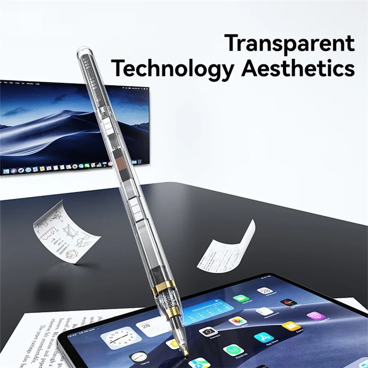 USAMS US-ZB264 Tilt-Sensitive Active Touch Capacitive Stylus Pen Magnetic Charging Transparent Pencil