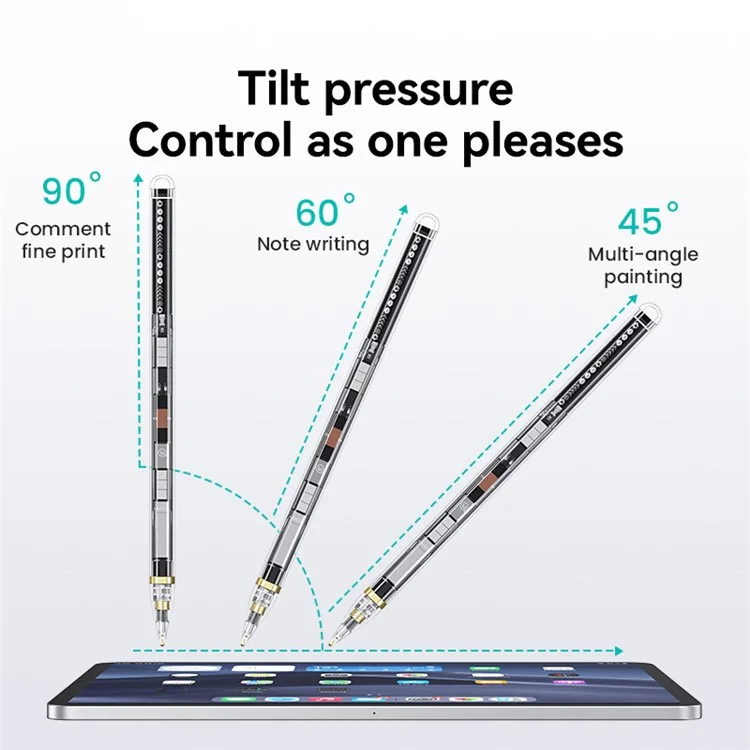 USAMS US-ZB264 Tilt-Sensitive Active Touch Capacitive Stylus Pen Magnetic Charging Transparent Pencil