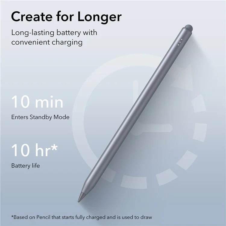 ESR 6C003 Digital Pencil Pro Magnetic Wireless Charging Stylus Smooth Writing Pencil - Dark Silver