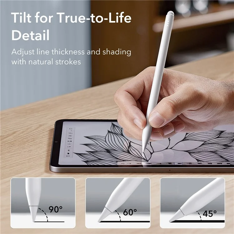 ESR 6C003 Digital Pencil Pro Magnetic Wireless Charging Stylus Smooth Writing Pencil - White