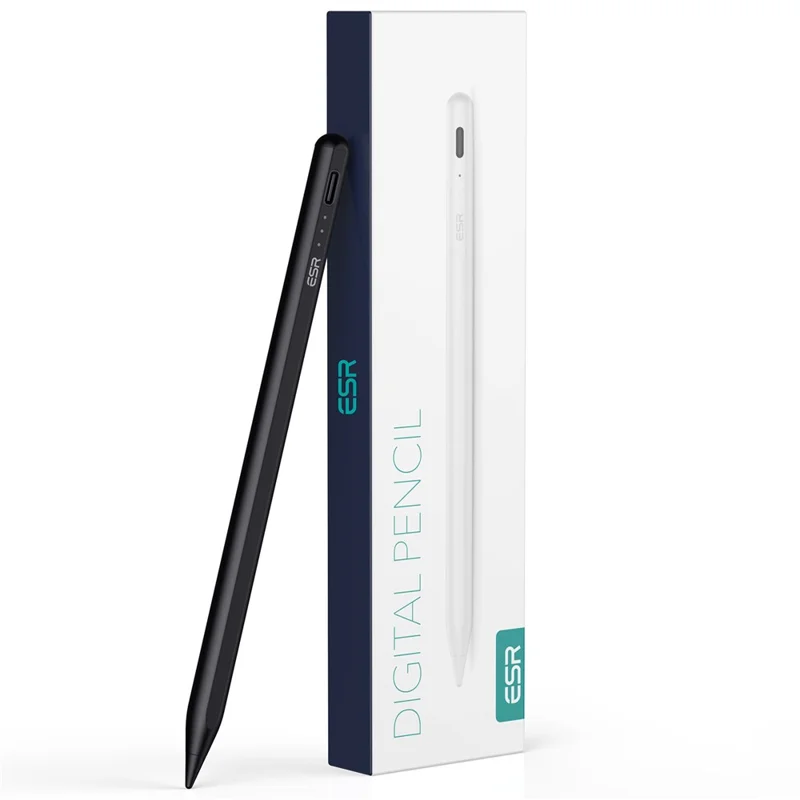 ESR 6C002 Digital Pencil Tilt Sensitivity Palm Rejection Magnetic Resin Tip Stylus Capacitive Pen - Black