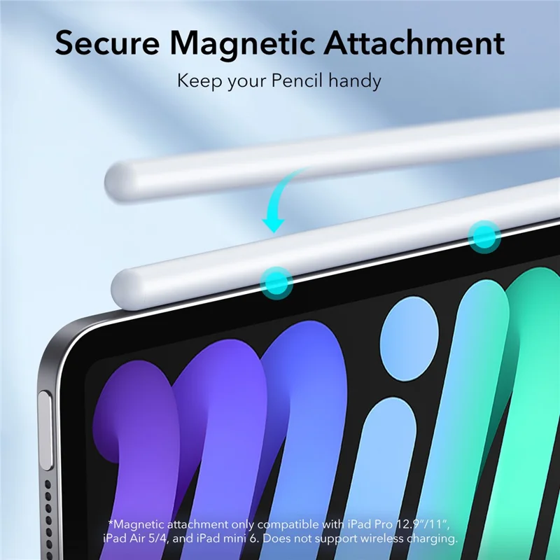 ESR 6C001 Digital Pencil Tilt Sensitivity Palm Rejection Magnetic Resin Tip Stylus Capacitive Pen - White