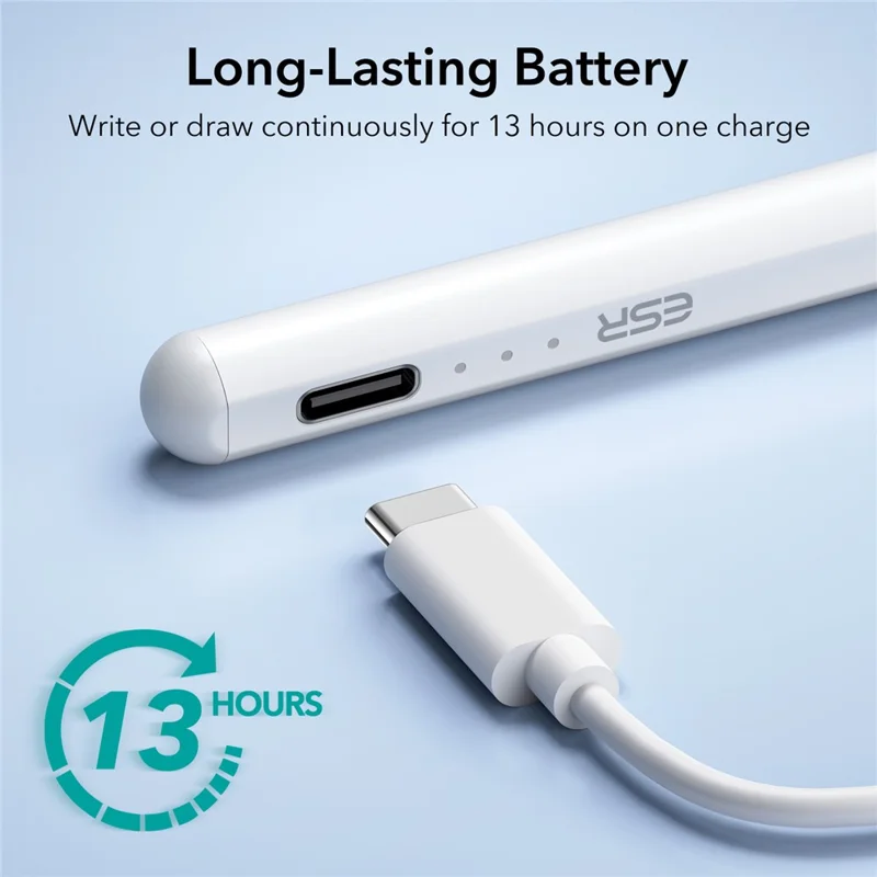 ESR 6C001 Digital Pencil Tilt Sensitivity Palm Rejection Magnetic Resin Tip Stylus Capacitive Pen - White