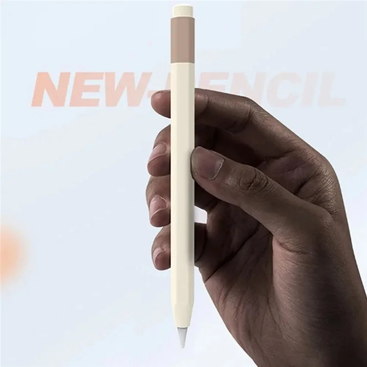 For Apple Pencil (USB-C) Anti-skid Silicone Protective Sleeve Capacitive Stylus Pen Anti-drop Cover - Light Coffee