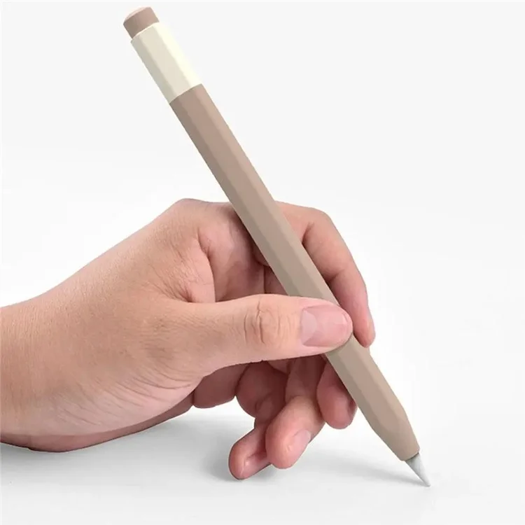 For Apple Pencil (USB-C) Anti-skid Silicone Protective Sleeve Capacitive Stylus Pen Anti-drop Cover - Light Coffee