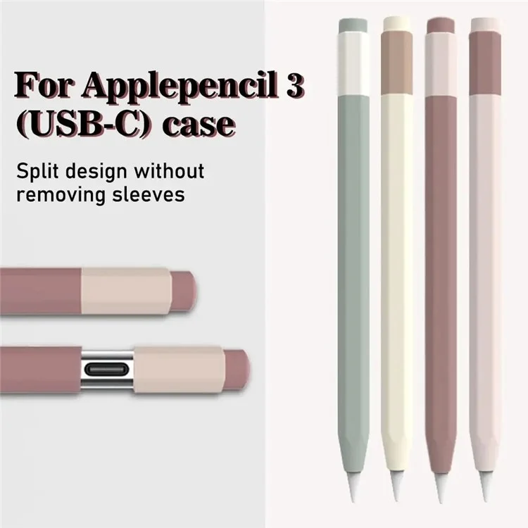 For Apple Pencil (USB-C) Anti-skid Silicone Protective Sleeve Capacitive Stylus Pen Anti-drop Cover - Light Coffee