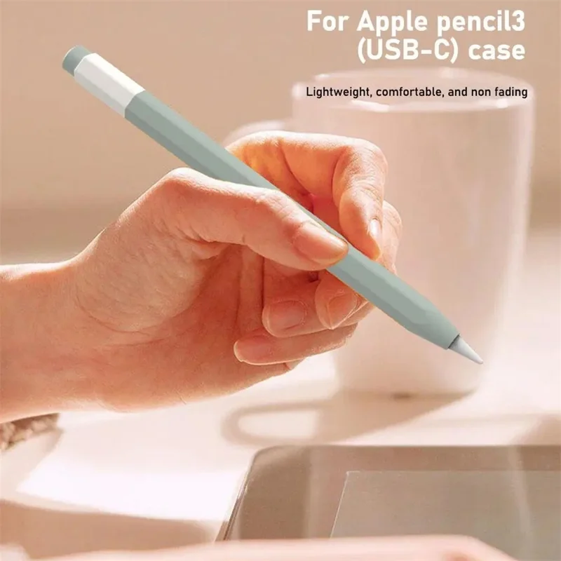 For Apple Pencil (USB-C) Anti-skid Silicone Protective Sleeve Capacitive Stylus Pen Anti-drop Cover - Deep Pink