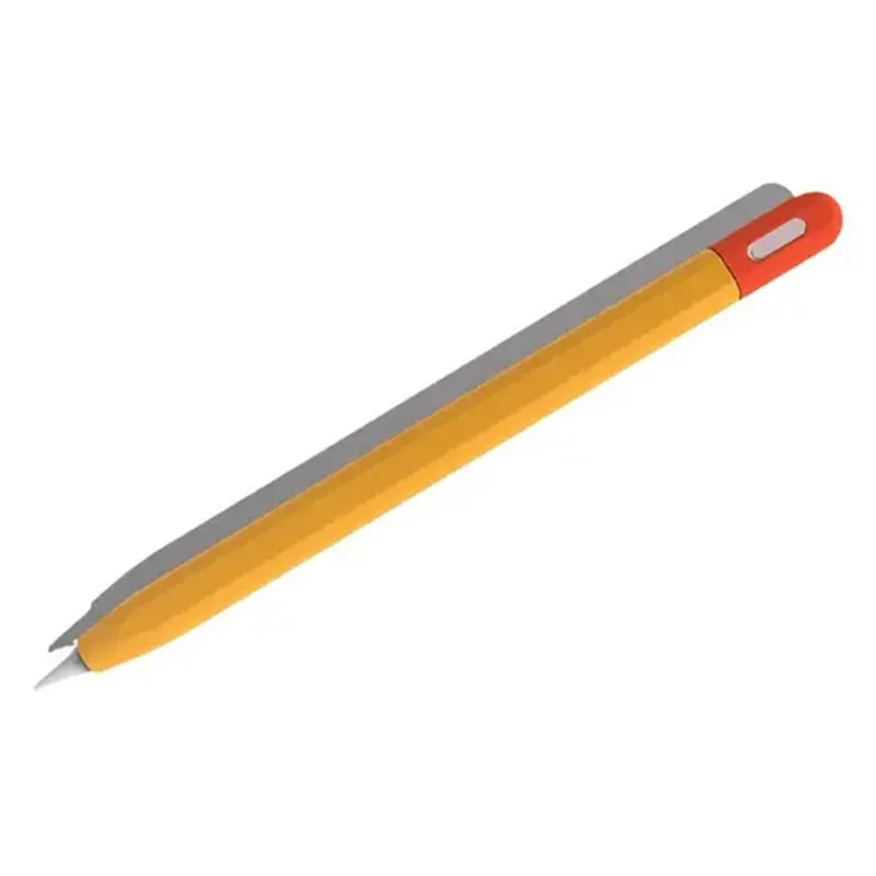 For Apple Pencil (USB-C) Contrast Color Silicone Protective Sleeve Stylus Pen Anti-drop Cover - Orange