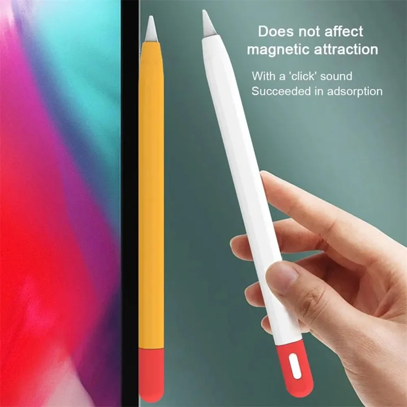 For Apple Pencil (USB-C) Contrast Color Silicone Protective Sleeve Stylus Pen Anti-drop Cover - Orange
