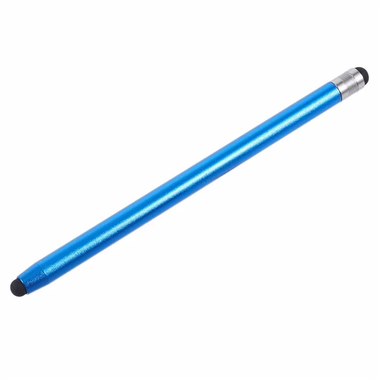 Dual Silicone Tips Passive Stylus Pen Sensitive Touch Writing Drawing Pencil - Dark Blue