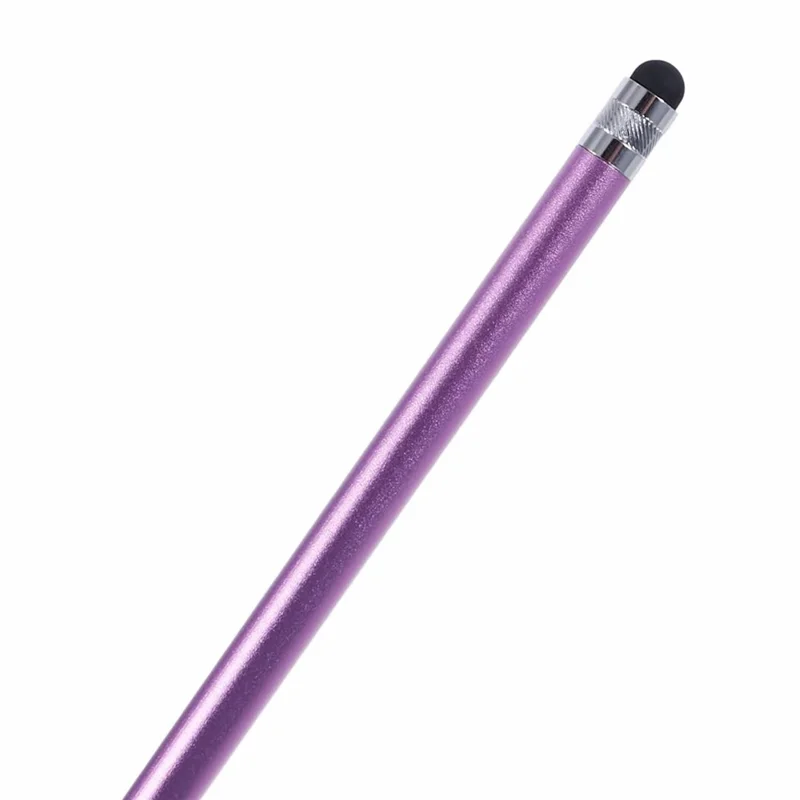 Dual Silicone Tips Passive Stylus Pen Sensitive Touch Writing Drawing Pencil - Purple