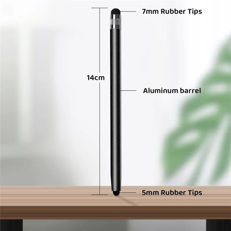 2Pcs Passive Stylus Pen Smooth Writing Drawing Touch Screen Pencil with Dual Silicone Tips - Silver