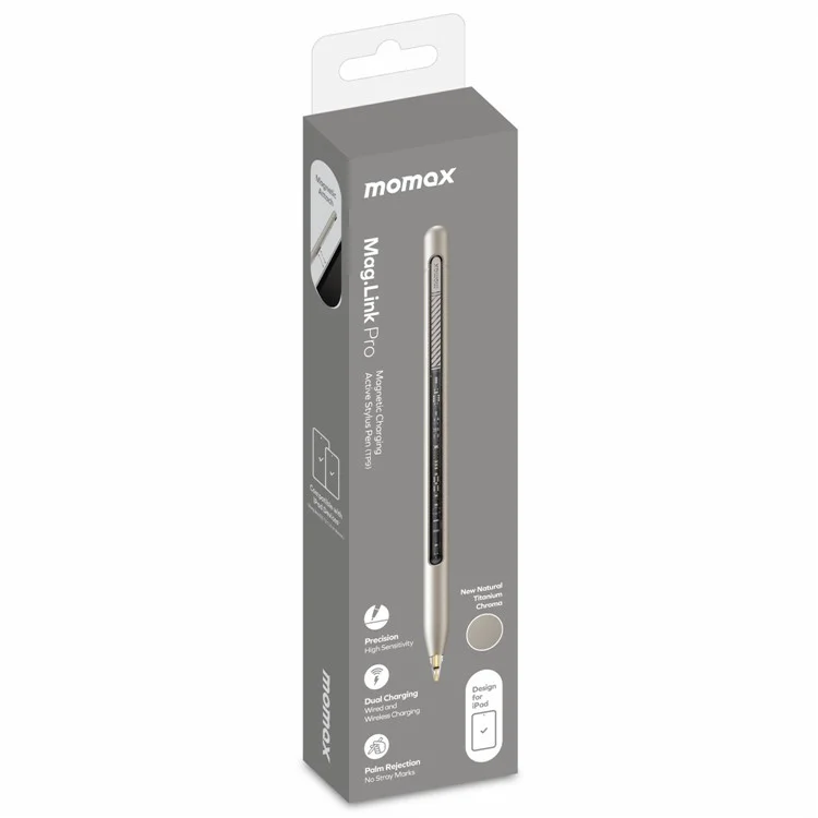 MOMAX MAG LINK Pro Transparent Capacitive Stylus Magnetic Adsorption Touch Screen Pen for iPad - Dark Grey