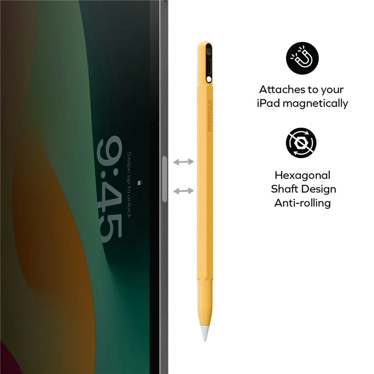 MOMAX Mag Link Pop Tablet Stylus Pen Type-C Charging Port Palm Rejection Capacitive Pen - Titanium Grey
