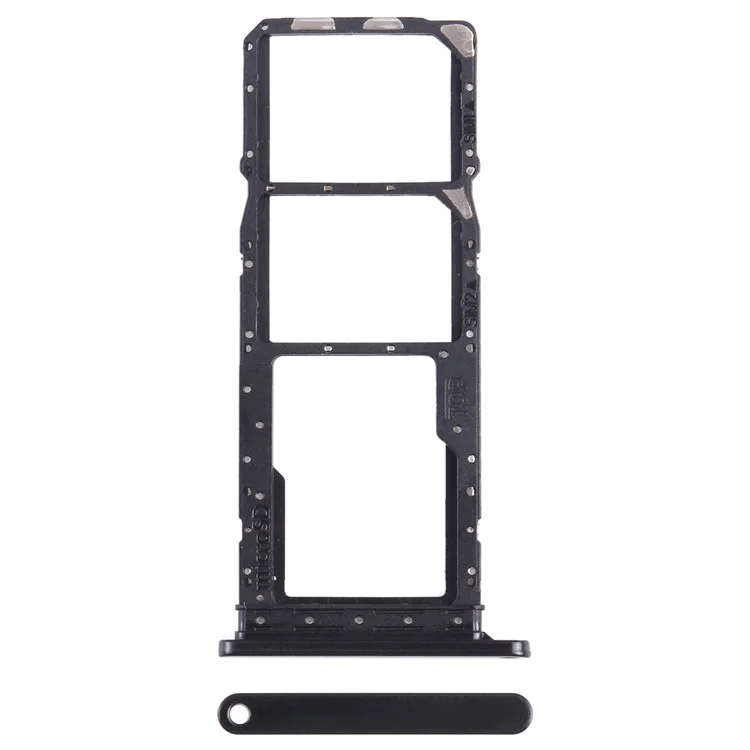 Para Samsung Galaxy A05s 4G A057 OEM Dual Cartão SIM + Suporte de Cartão SD Peça de Reposição (Sem Logotipo) - Preto