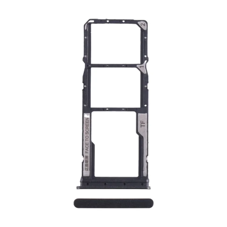 For Xiaomi Redmi 13C 5G / 4G / 13R 5G / Poco C65 4G Dual SIM Card + TF Card Tray Holder Replacement Part (Without Logo) - Black